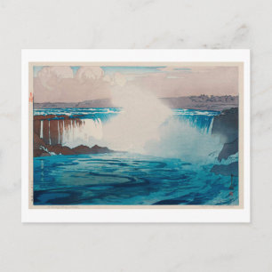 Postal ナ ア ガ ラ 布 de Niagara Falls, Hiroshi Yoshida, Woodc