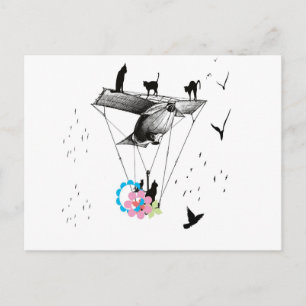 POSTAL ネ コ と 飛 行 機