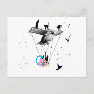 POSTAL ネ コ と 飛 行 機
