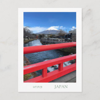 Postal ポラロイド風 富士山と赤い橋 観光ポストカード | Modern Vintage Mt Fuji J