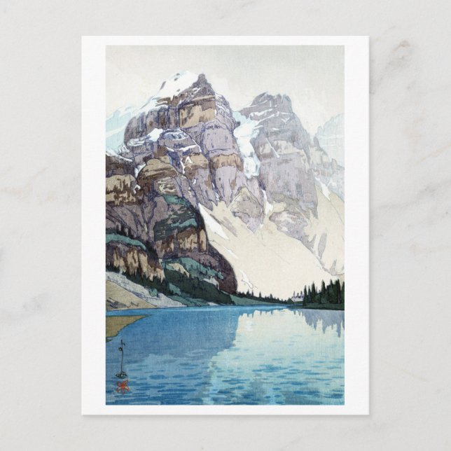 Postal モ レ・湖, Lago Moraine Yoshida, Woodcut (Anverso)