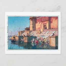 Postal ヴ ァ ラ・・・æ, Varanasi Yoshida, Woodcut cut,