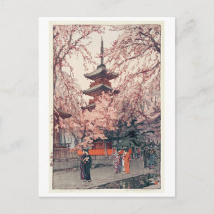 Postal 上野公園, flores de cerezo en el parque de Ueno,