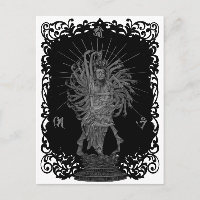 Postal 千 手 観 音・ェ・付 背 景 snihtsni (Anverso)