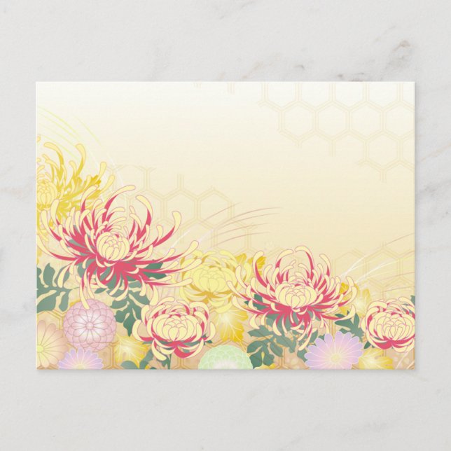 POSTAL 和の美しさを届ける＊菊のポストカード (Anverso)