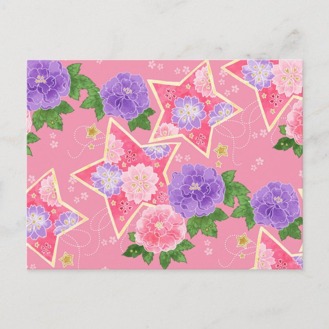 POSTAL 和風ポストカード（星とハート） (Anverso)