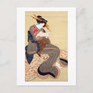 Postal 女, 国 貞 Mujer, Kunisada, Ukiyo-e
