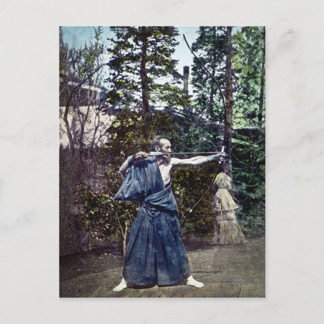 Postal 手 de Arquero Japonés Vintage (Anverso)