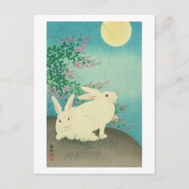 Postal 月 と 兎, 古 邨 Conejos y Luna, Koson, Ukiyo-e