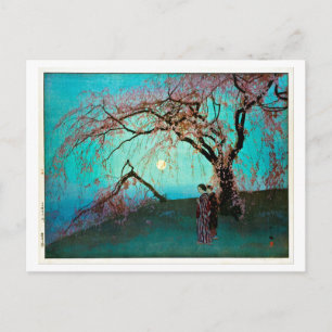 Postal 桜 井 雲, flores de cerezo Kumoi, Yoshida, Woodcut