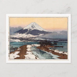 Postal 湖 口 河, Lago Kawaguchi, Hiroshi Yoshida, Woodcut