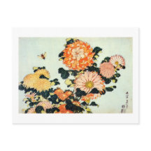 菊と蜂, crisantemo y abeja, Hokusai del 北斎