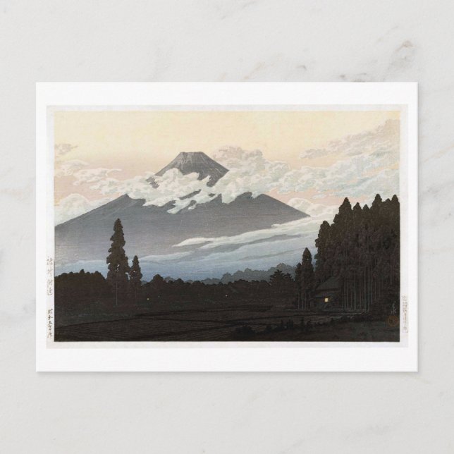 Postal 裾 野 の 富, Monte Fuji de Susono, Hasui Kawase, Woodc (Anverso)