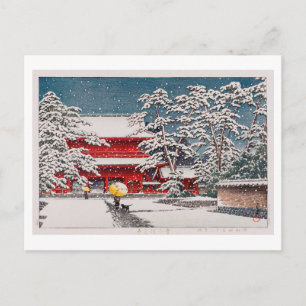 Postal 雪 の 増 上 寺, Templo Zôjô-ji en la Nieve, Hasui Kawas