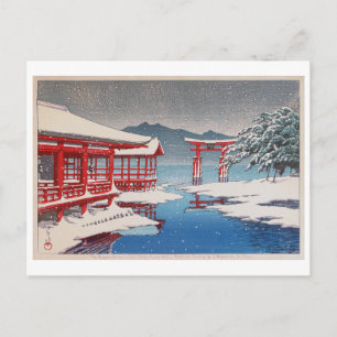Postal 雪 の 宮 島, Santuario Miyajima en Nieve, Hasui Kawase