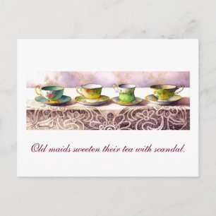 Postal 0001 Fila de Teacups Josh Billings Postcard