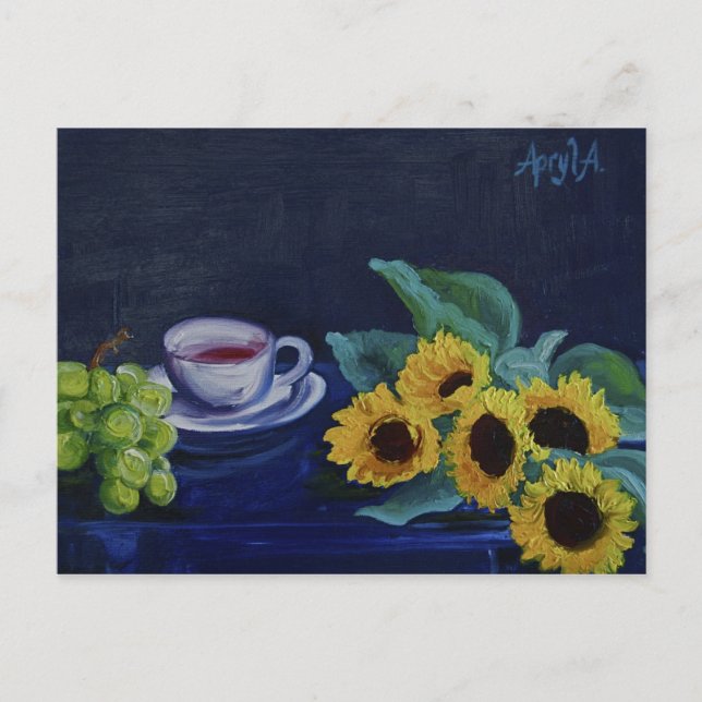 Postal 0004-still life con el té (Anverso)