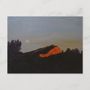 Postal 0008-luna llena puesta de sol en el Mte Ste Victoi