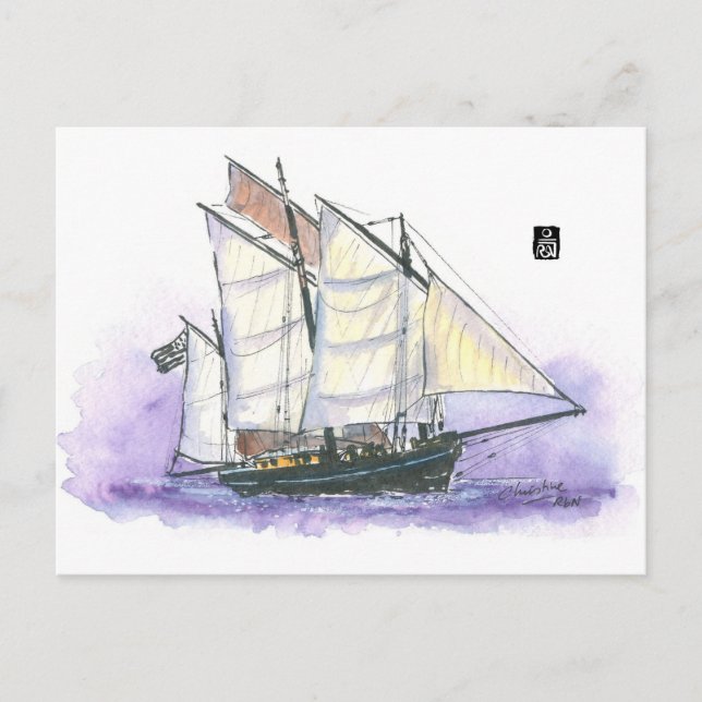 Postal (001) Le Corentin - Lugger Tall Ship (Anverso)