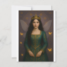 Postal 003_A fairy princess in emerald green.