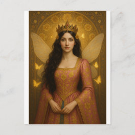 Postal 005_A fairy princess in rose pink.