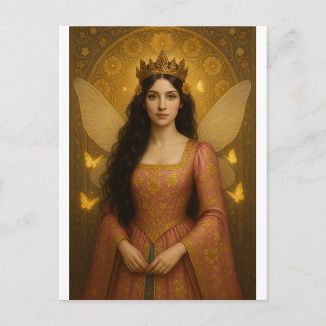 Postal 005_A fairy princess in rose pink. (Anverso)