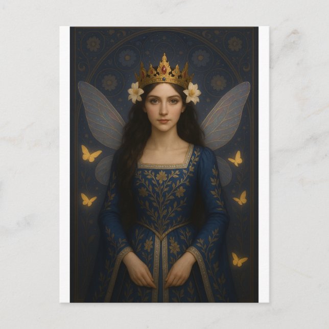Postal 006_A fairy princess in royal blue. (Anverso)