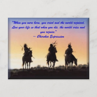 Postal 01_nativa_american, "Cuando naciste, eres...