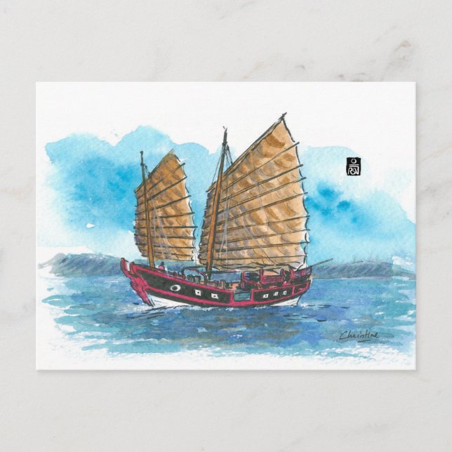 Postal (033) La princesa Tai Ping Junk (Anverso)