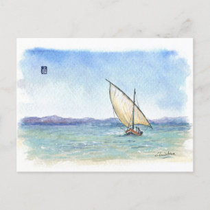 Postal (037) Barco de vela latino