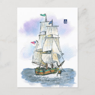 Postal (044) Barco de llegada de Lady Washington