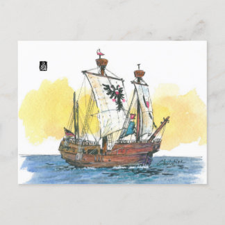Postal (066) Caravel medieval de Lisa von Lubeck