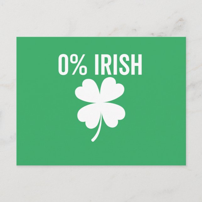 Postal 0% Irlandés gracioso Día de San Patricio (Anverso)