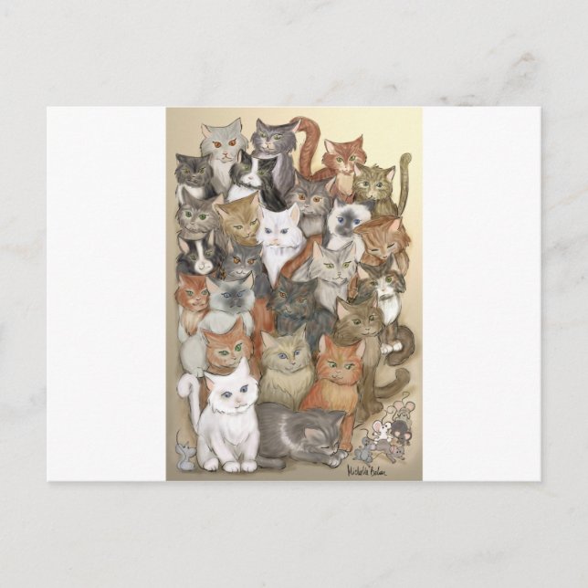 Postal 1000 gatos (Anverso)