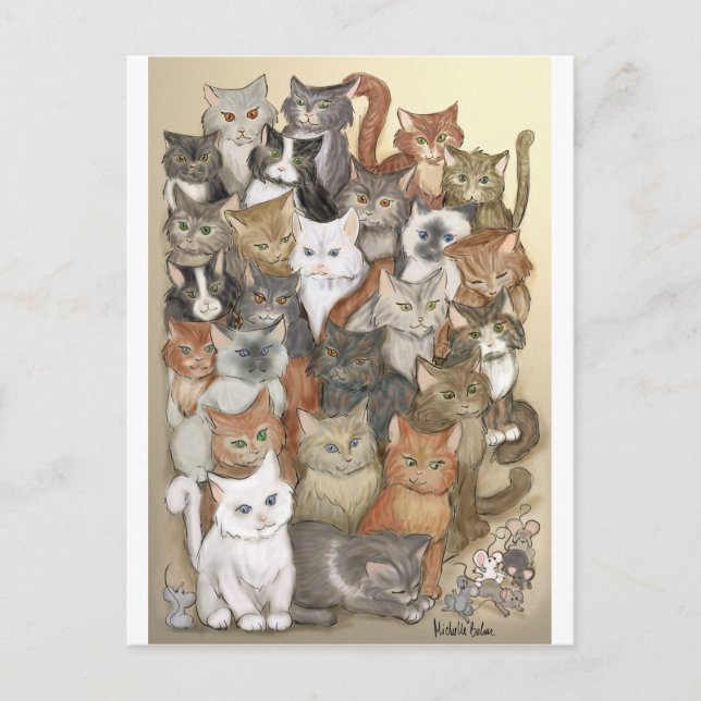 Postal 1000 gatos (Anverso)
