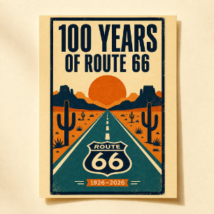 Postal 100 Años Del Centenario De La Ruta 66 Vintage Amer