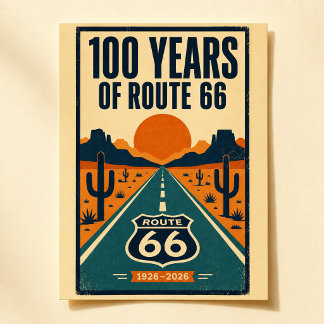 Postal 100 Años Del Centenario De La Ruta 66 Vintage Amer