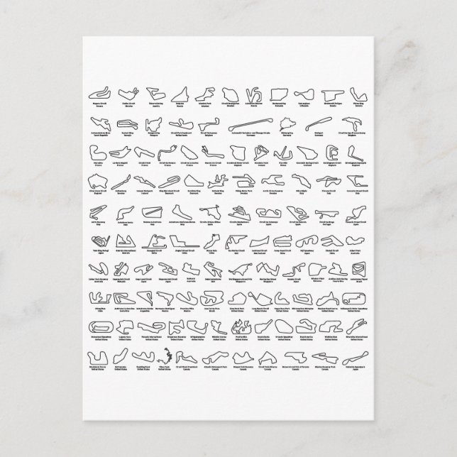 Postal 100 de las mejores pistas raciales del mundo (Anverso)