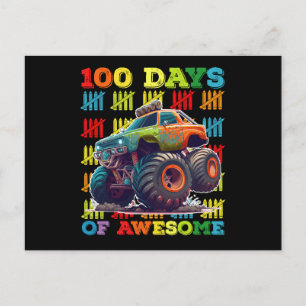 Postal 100 días de asombroso monstruo escolar de 100 días