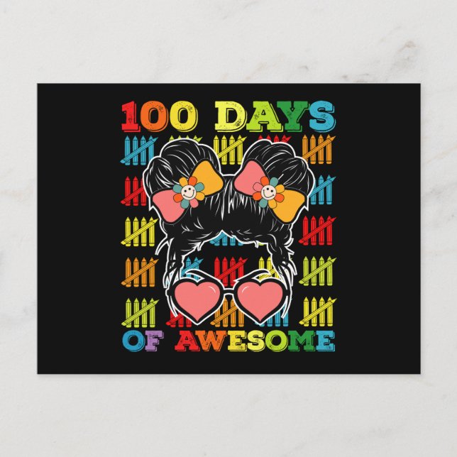 Postal 100 días de asombroso y desordenado Bun 100 días d (Anverso)