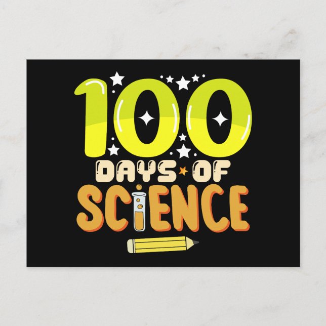 Postal 100 días de ciencia 100 días de maestro escolar (Anverso)