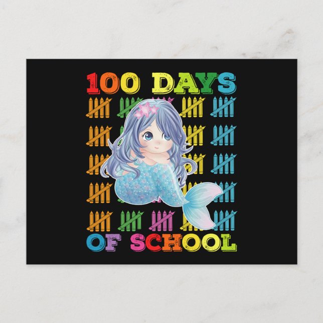 Postal 100 Días De Escolar De Maestra Sirvienta (Anverso)