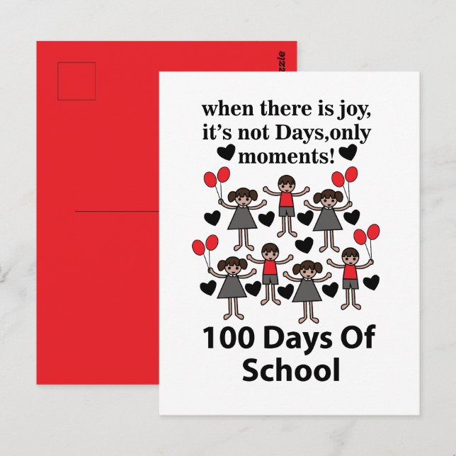 Postal 100 Días De Escuela (Anverso / Reverso)