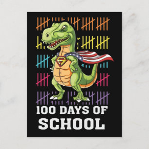 Postal 100 Días de Escuela Dinosaurio 2025: Aventura para