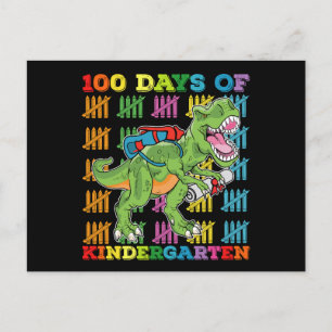 Postal 100 Días De Jardín De Niños En La Escuela Rex Dino