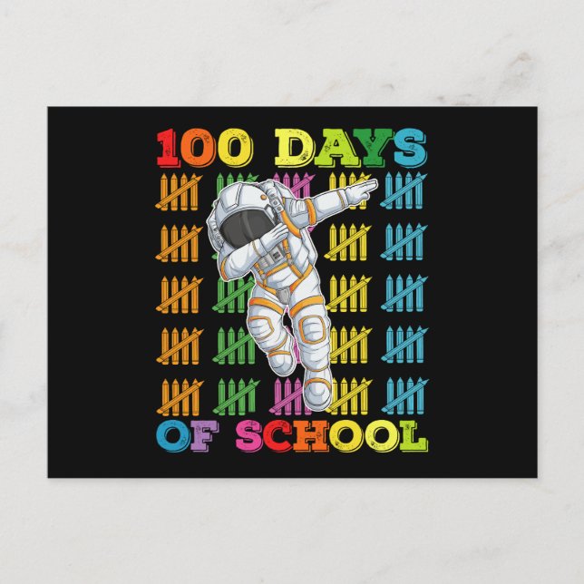 Postal 100 Días De Maestra Astronauta Escolar (Anverso)