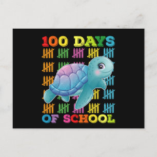 Postal 100 Días Escolares De Maestros De Tortuga