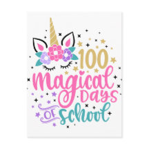 100 días mágicos de la escuela Postcard
