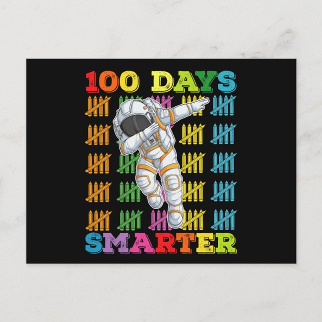 Postal 100 días más inteligente astronauta 100 días de cl (Anverso)