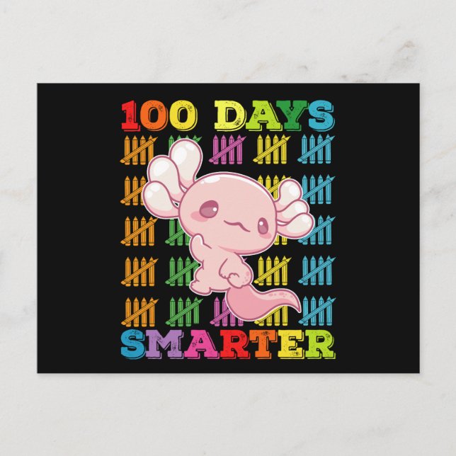 Postal 100 días más inteligentes Axolotl 100 días de clas (Anverso)